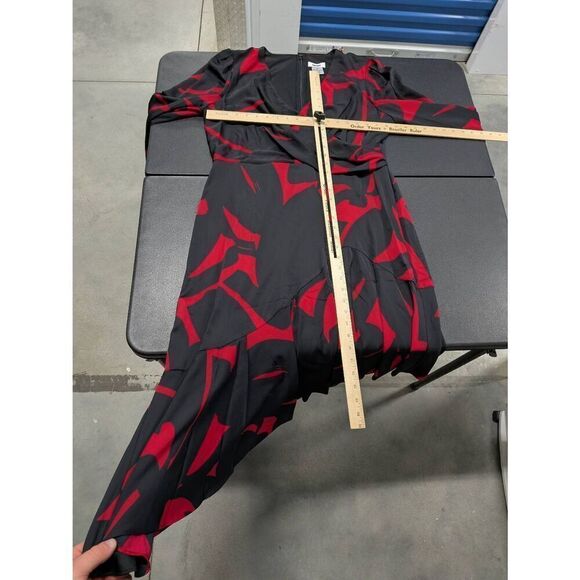 NWT DKNY by Donna Karan Surplice V-Neck Long Sleeve Asymmetrical Hemline Dress S - Picture 6 of 6